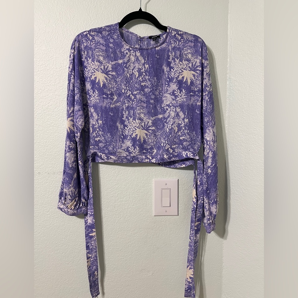 Express Purple Floral Women's Blouse